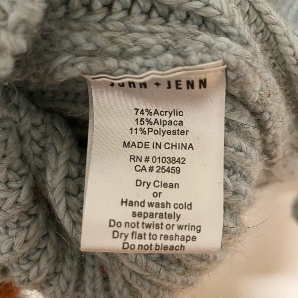 Anthropologie Blue Alpaca Sweater w bell sleeve M - Picture 7 of 7